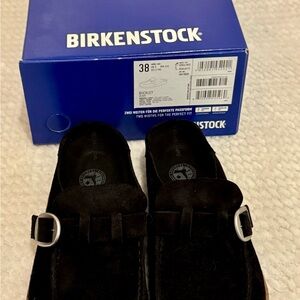 Birkenstock Buckley Black Suede Clogs